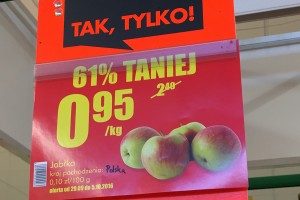 Jabłka z Polski - 0,95 PLN / kg