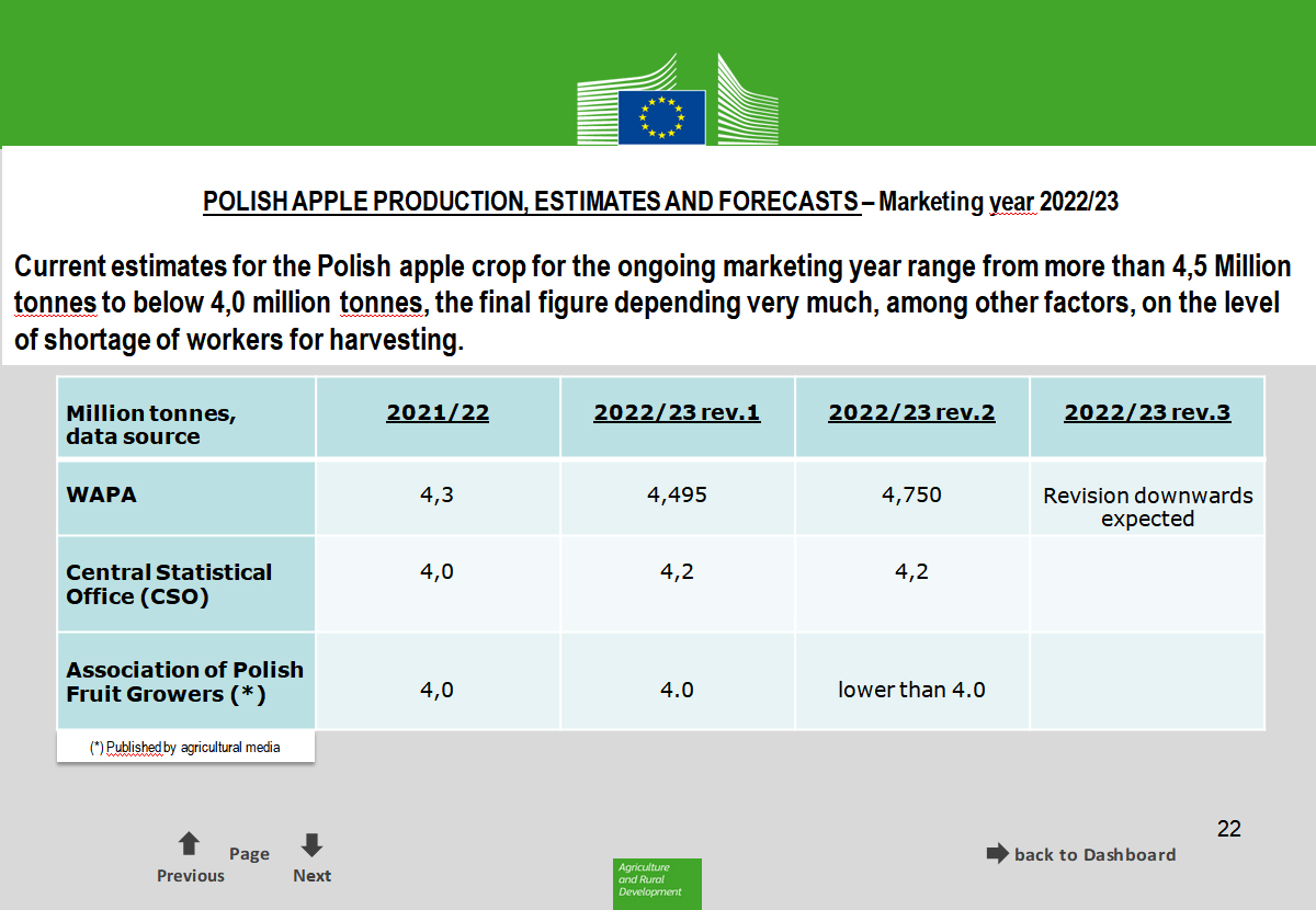 Zbiory jabłek w Polsce 2022 - WAPA - ZSRP