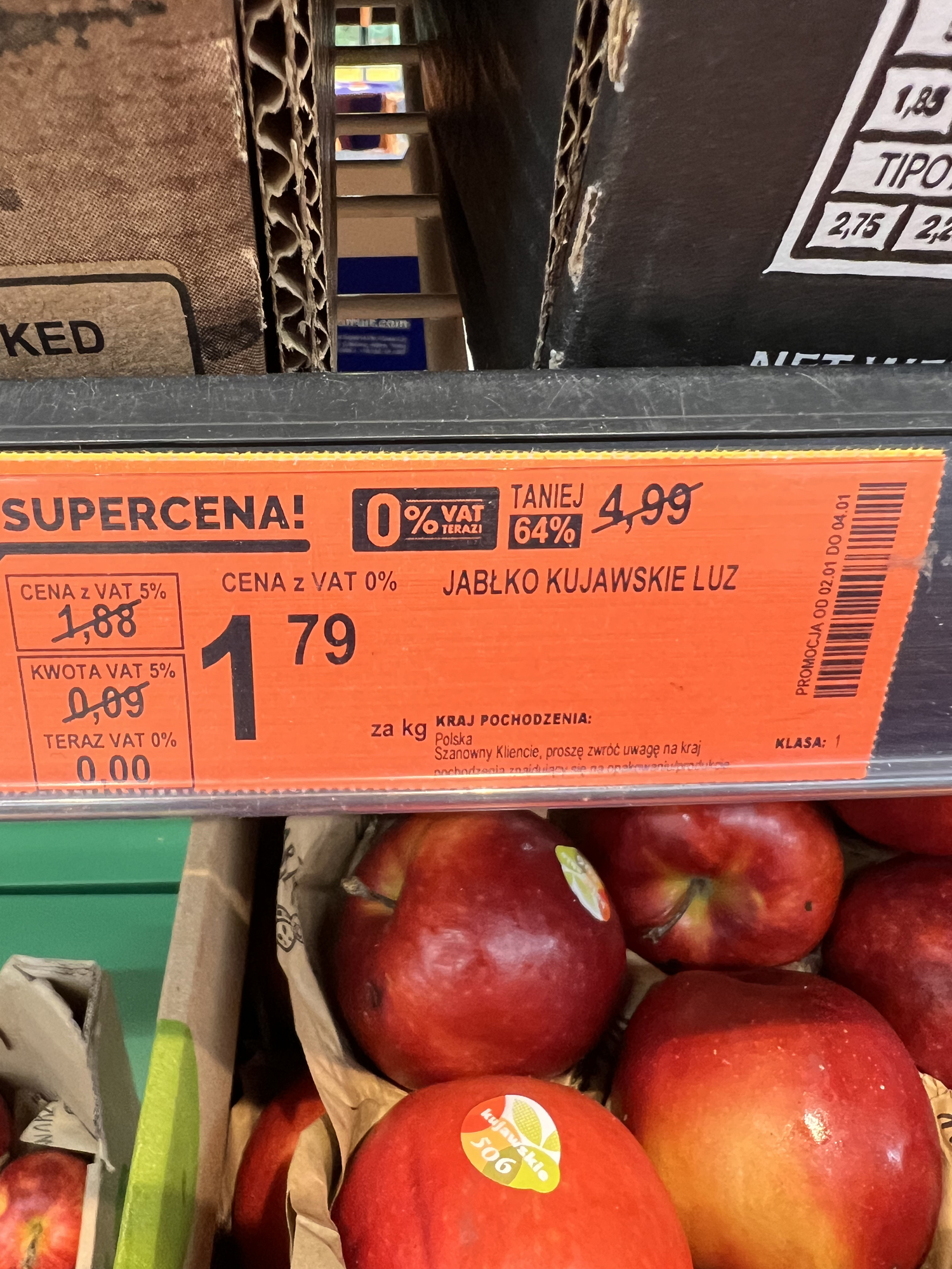 Ceny jabłek w Biedronce  - 02.01.2023 - foto 6