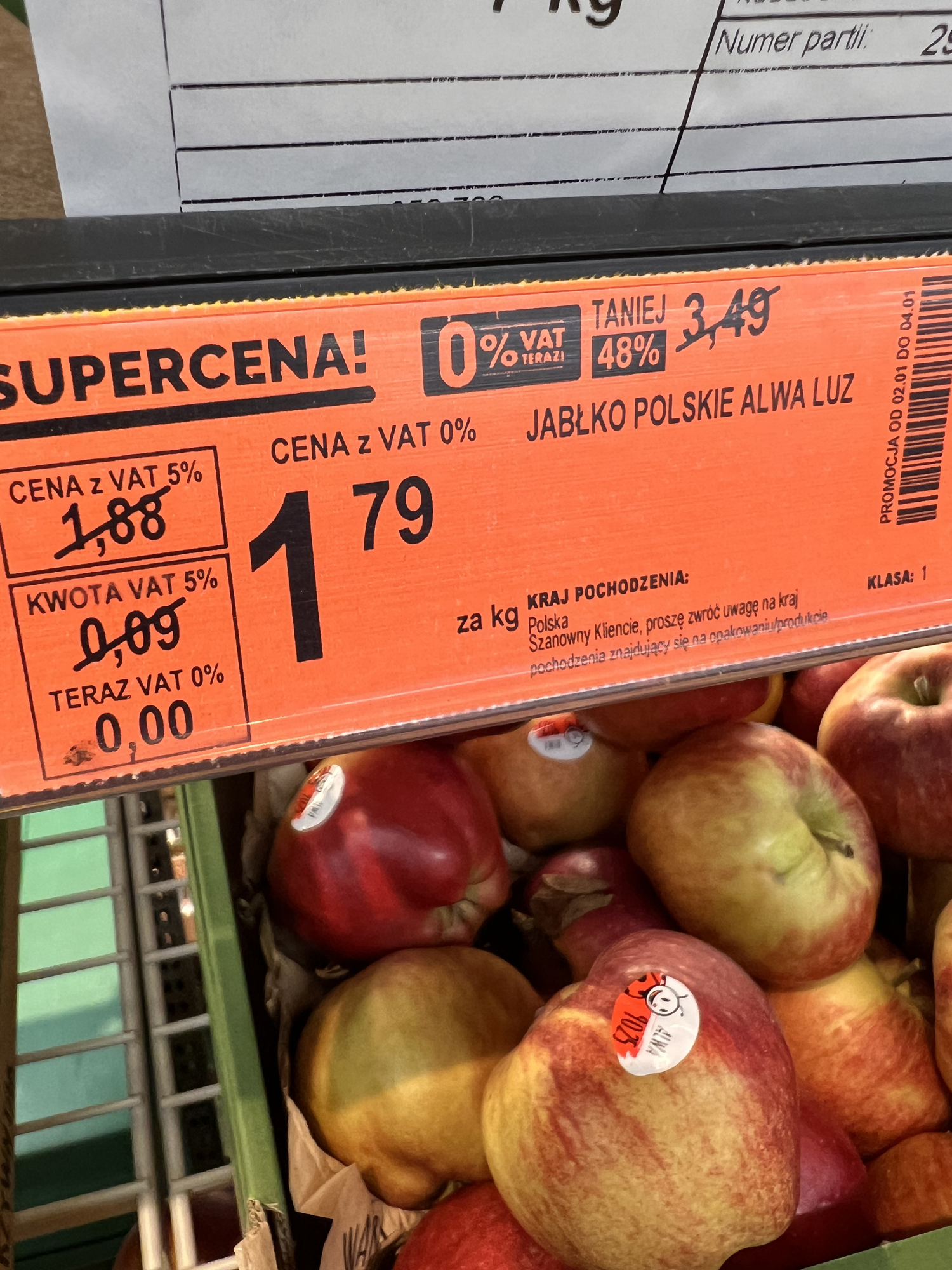 Ceny jabłek w Biedronce  - 02.01.2023 - foto 7