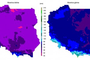  Grafika 6. Granice normy sumy opadów w sierpniu.