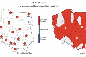  IMGW: Eksperymentalna prognoza długoterminowa temperatury i opadu na grudzień 2020 roku