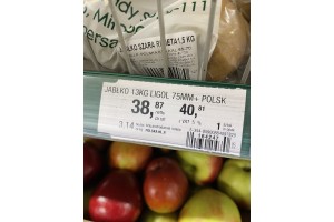  Jabłka - Ligol - 3,14 zł brutto / za kg