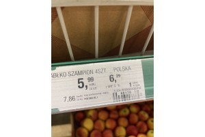  Jabłka Szampion 7,86 zł brutto za 1 kg  
