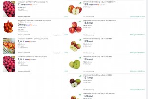  Ceny jabłek deserowych - allegro - 2021.10.07 - 2