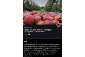  Jabłka prosto z drzewa - Jonagold, Jonagored, Golden i inne - 2,2 zł