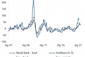  Zmiany cen nawozów vs zmiany cen żywności 