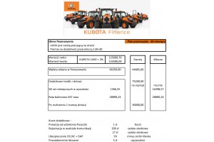  Kubota Finance - plan 60 miesięcy