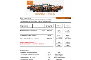  Kubota Finance - plan 96 miesięcy