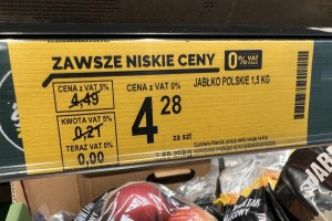  Ceny jabłek (Polskie) 1,5 kg