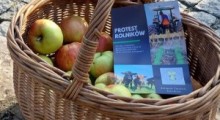 Trumna, ulotki i jabłka – protest sadowników i rolników w Opolu 