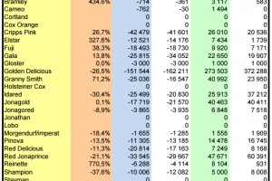  WAPA 6/2025: Zapasy jabłek w chłodniach w UE - odmiany