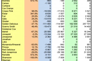 WAPA 7/2025: Zapasy jabłek w chłodniach UE - odmiany 