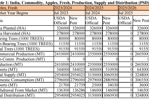  Indie - Zbiory jabłek w 2025