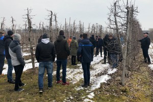 Pan Daniel Piasecki przedstawił gospodarstwo i uprawiane gatunki sadownicze.