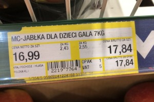  Jabłka dla dzieci - Gala - 7kg - 16,99 PLN netto