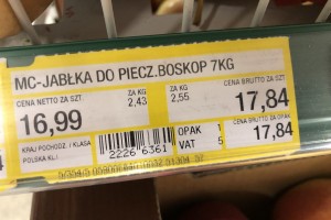  Jabłka do pieczenia - Boskoop - 7kg - 16,99 PLN netto