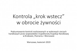  Kontrola 'krok wstecz' w obrocie żywnością