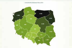  Liczba producentów ekologicznych w Polsce w 2018r.