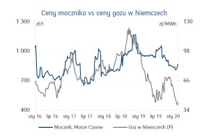  Ceny mocznika vs ceny gazu w Niemczech