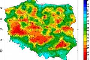  Wskaźnik wilgotności gleby 8 kwietnia, warstwa 7-28 centymetrów (stopsuszy.imgw.pl)